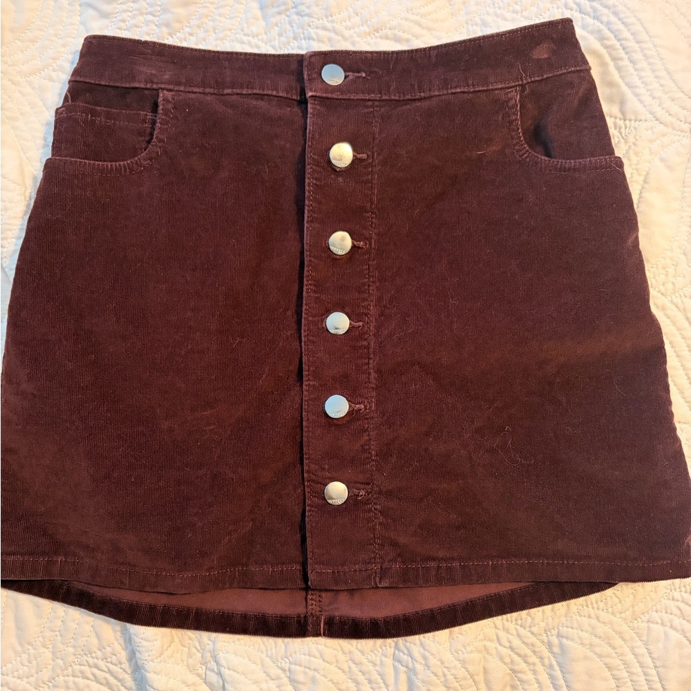 Burgundy Corduroy mini skirt, Express sz 6